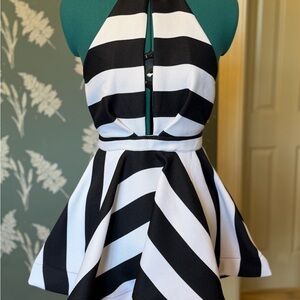 SJ Style Black and White Striped Dress